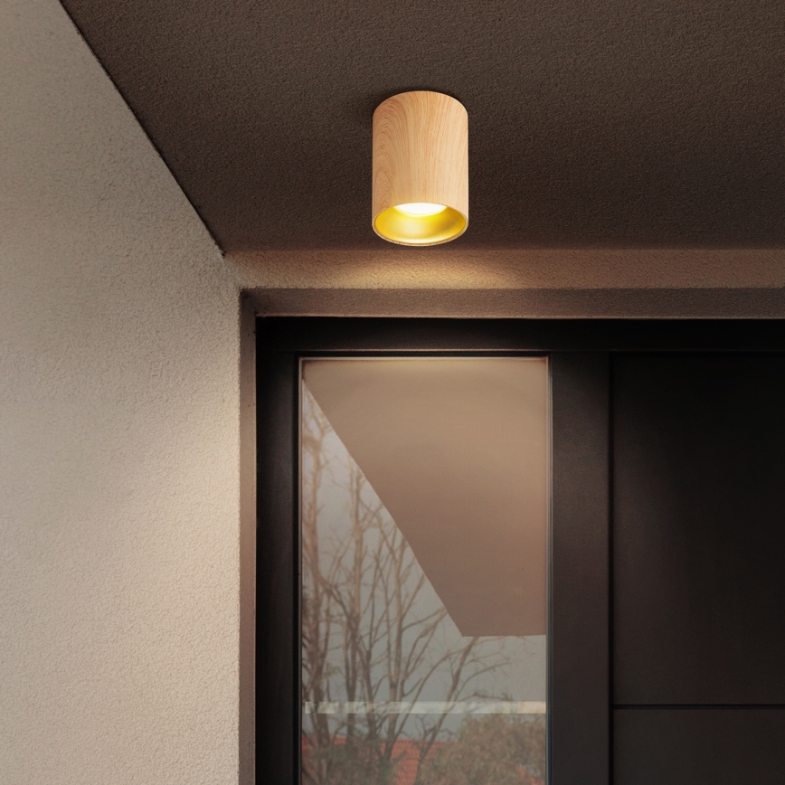 Brilagi - LED RGBW Ściemnialna oprawa punktowa TRINE 1xGU10/4,8W/230V 3000K dekor dębu + pilot zdalnego sterowania
