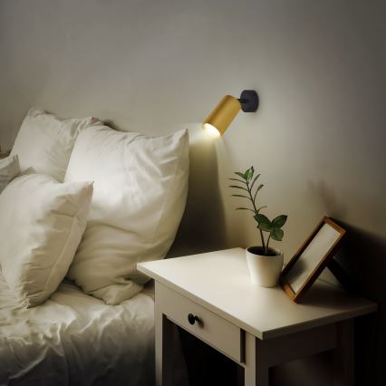 Brilagi - LED RGBW ściemnialna oprawa punktowa SELE GOLDEN 1xGU10/4,8W/230V 3000K czarny/złoty + zdalne sterowanie