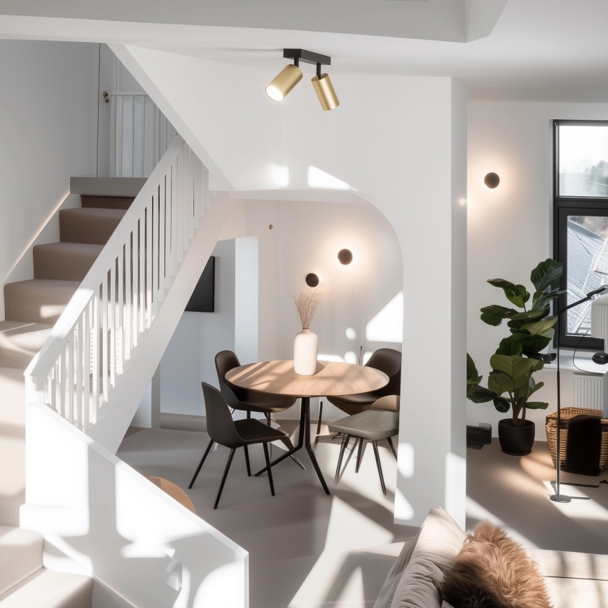 Brilagi - LED ściemnialna oprawa punktowa SELE GOLDEN 2xGU10/6,5W/230V 2700-6500K czarny/złoty