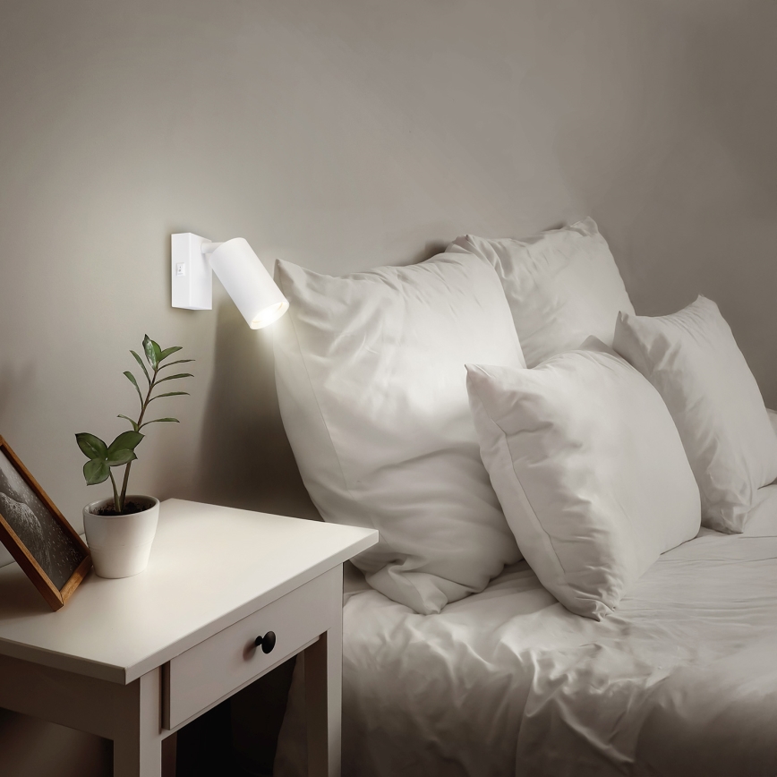 Brilagi - LED RGBW ściemnialny kinkiet punktowy z wyłącznikiem SELE 1xGU10/4,8W/230V 3000K biały + zdalne sterowanie