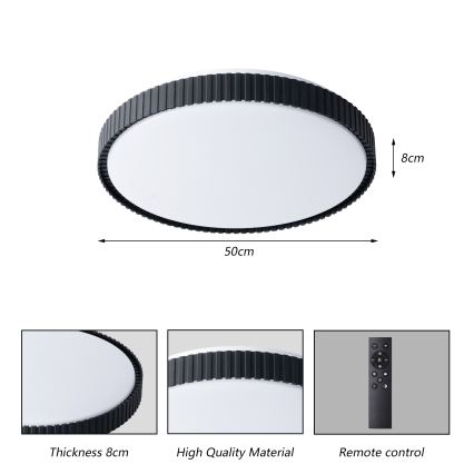 Brilagi - ściemnialna oprawa sufitowa LED CORVO LED/72W/230V 3000-6000K czarna, średnica 50 cm + pilot zdalnego sterowania