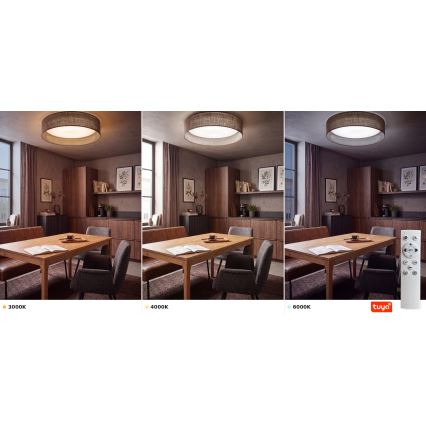 BRILAGI - Ściemnialna lampa sufitowa LED VELVET SMARTIX STARS LED/36W/230V 3000-6000K Ø 55 cm brązowa Wi-Fi Tuya Beacon + pilot zdalnego sterowania