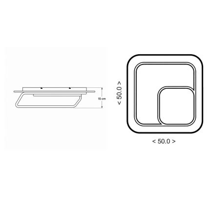 BRILAGI - LED Ściemnialna lampa sufitowa FLARE LED/81W/230V 3000-6000K 50x50 cm biały/czarny + zdalne sterowanie