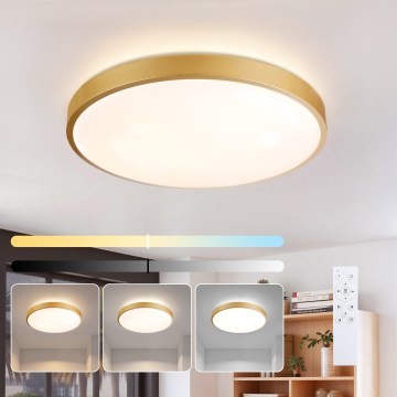 Brilagi - Ściemnialna oprawa sufitowa LED GLASS POOL DOUBLE LED/60W/230V 3000-6000K 50 cm złota + pilot zdalnego sterowania