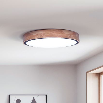 Brilagi - Ściemnialna oprawa sufitowa LED GLORIA 48W 230V 3000–6500K dąb Ø 40 cm + pilot zdalnego sterowania