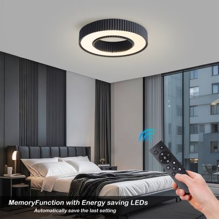 Brilagi - ściemnialna oprawa sufitowa LED LUMIX LED/48W/230V 3000–6000K czarna śr. 50 cm + pilot zdalnego sterowania