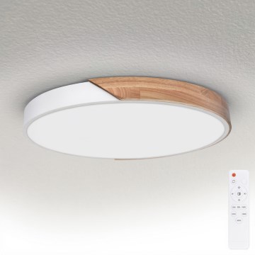 Brilagi - ściemnialna oprawa sufitowa LED PILANA LED/60W/230V 3000-6500K dąb/biały śr. 60 cm + zdalne sterowanie