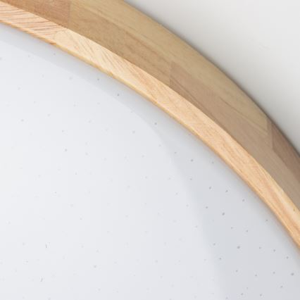 Brilagi - ściemnialna oprawa sufitowa LED PINE LED/24W/230V, drewno, śr. 42 cm, 3000–6500K + pilot zdalnego sterowania