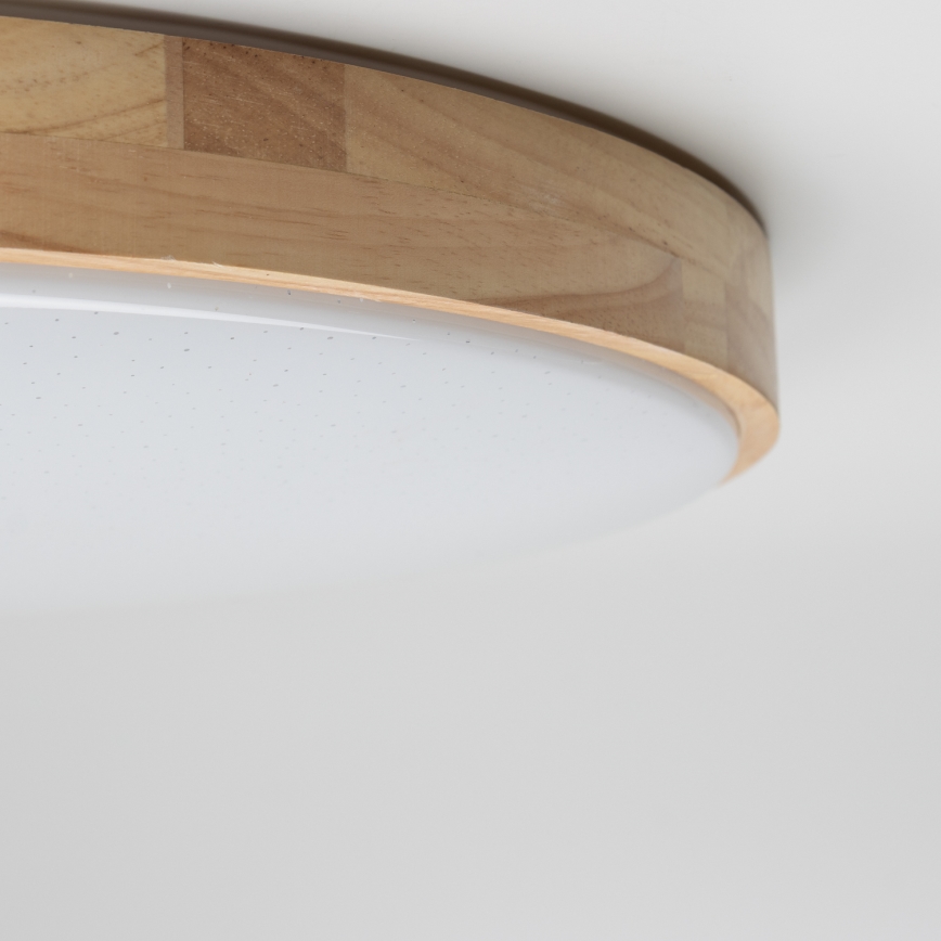 Brilagi - ściemnialna oprawa sufitowa LED PINE LED/24W/230V, drewno, śr. 42 cm, 3000–6500K + pilot zdalnego sterowania