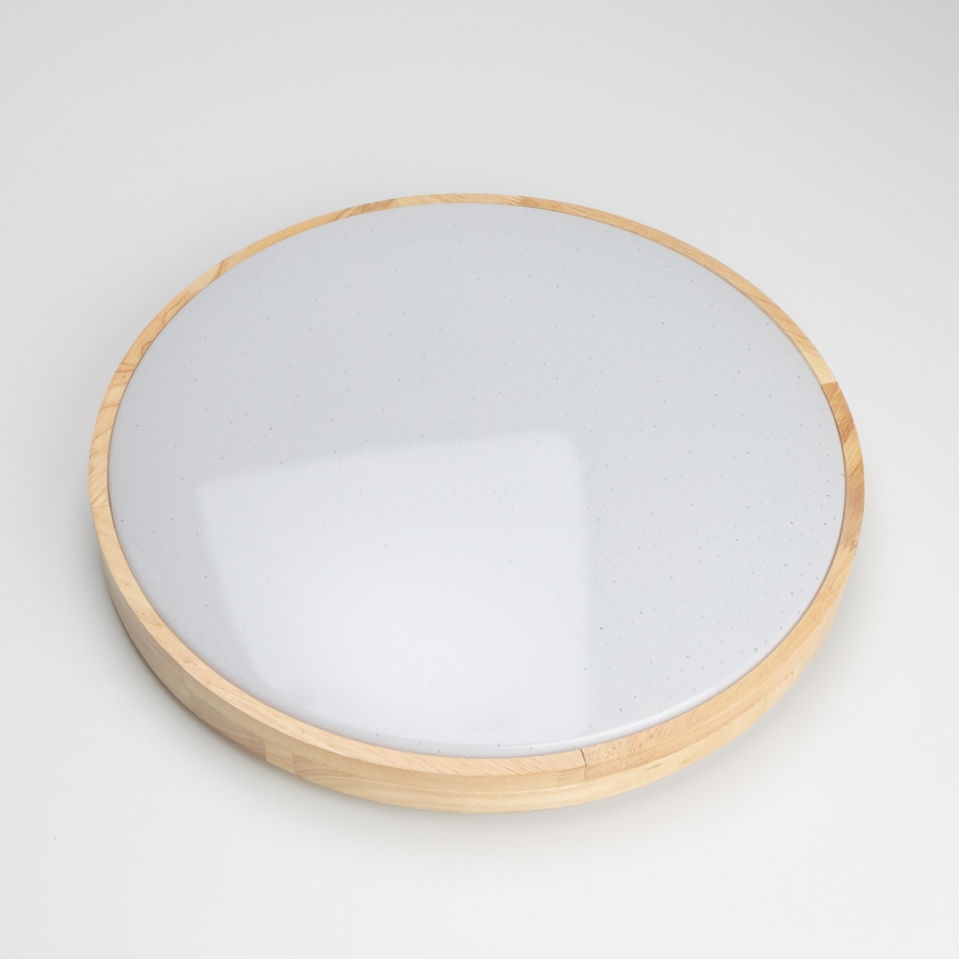 Brilagi - ściemnialna oprawa sufitowa LED PINE LED/24W/230V, drewno, śr. 42 cm, 3000–6500K + pilot zdalnego sterowania