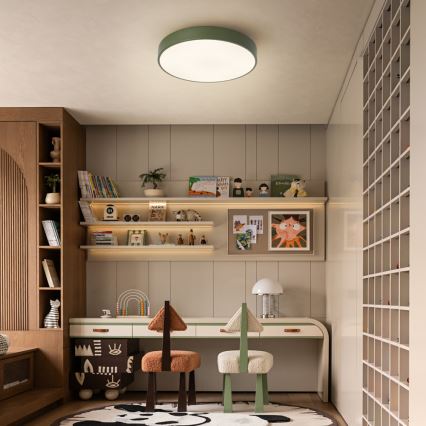 Brilagi - Ściemnialny plafon sufitowy POOL LED/36W/230V 3000-6000K Ø 30 cm zielony + pilot zdalnego sterowania