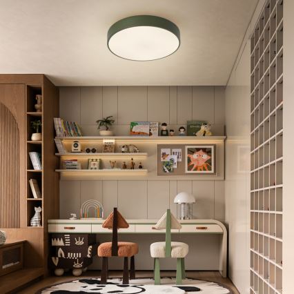 Brilagi - Ściemnialna oprawa sufitowa POOL LED/48W/230V 3000–6000K średnica 40 cm zielona + pilot zdalnego sterowania