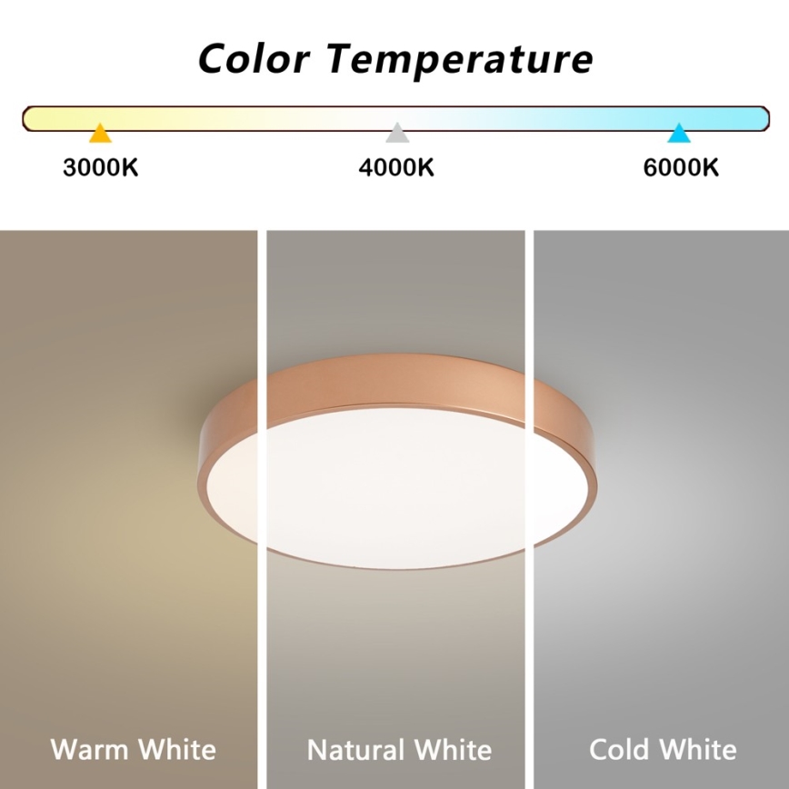 Brilagi - Ściemnialna oprawa sufitowa LED POOL LED/48W/230V 3000-6000K śr. 40 cm brązowa + pilot zdalnego sterowania