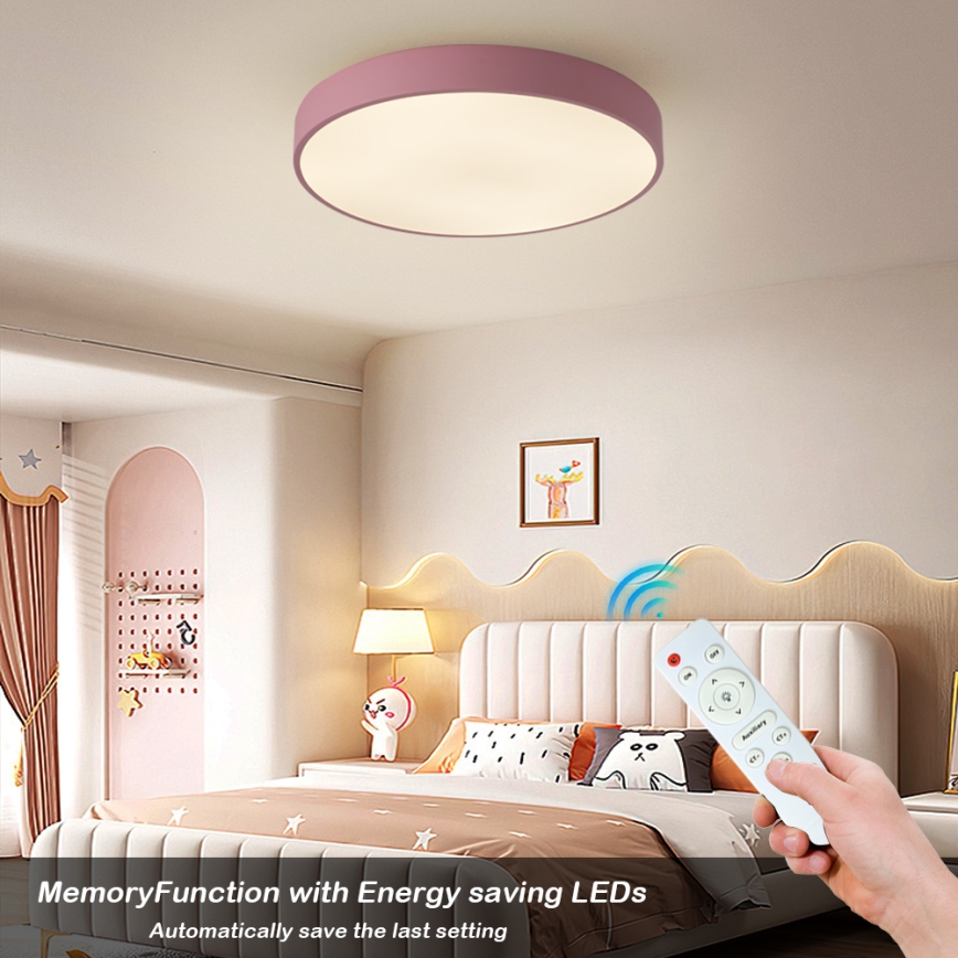 Brilagi - ściemnialna lampa sufitowa LED POOL LED/60W/230V 3000-6000K Ø 50 cm różowa + pilot zdalnego sterowania