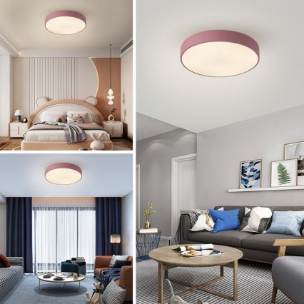 Brilagi - ściemnialna lampa sufitowa LED POOL LED/60W/230V 3000-6000K Ø 50 cm różowa + pilot zdalnego sterowania