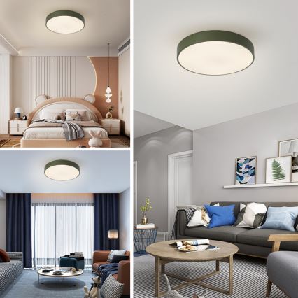 Brilagi - ściemnialna oprawa sufitowa POOL LED/60W/230V 3000-6000K śr. 50 cm zielona + pilot zdalnego sterowania