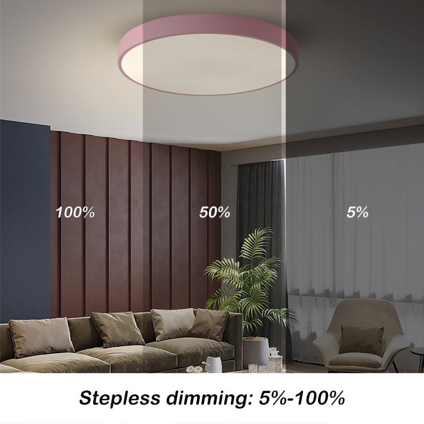 Brilagi - Ściemnialna lampa sufitowa LED POOL 60W/230V 3000-6000K śr. 60 cm różowa + pilot zdalnego sterowania