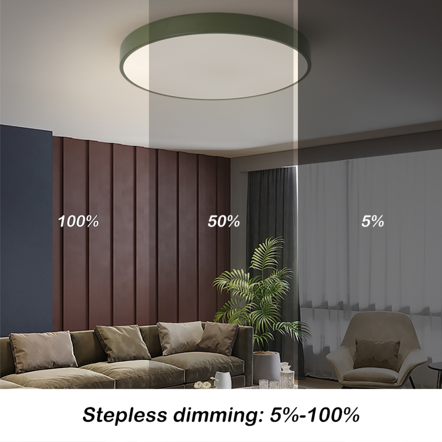 Brilagi - ściemnialna lampa sufitowa POOL LED/60W/230V 3000-6000K śr. 60 cm zielona + pilot zdalnego sterowania