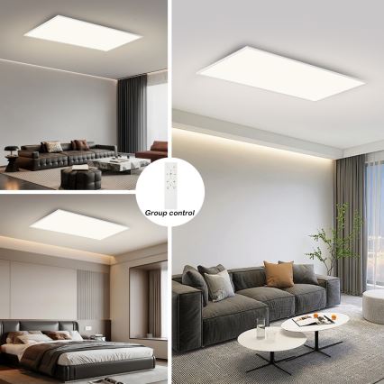 BRILAGI - Ściemnialna oprawa sufitowa SLIMFRAME LED/80W/230V 120x60 cm 3000-6000K biała + zdalne sterowanie (pilot w zestawie)