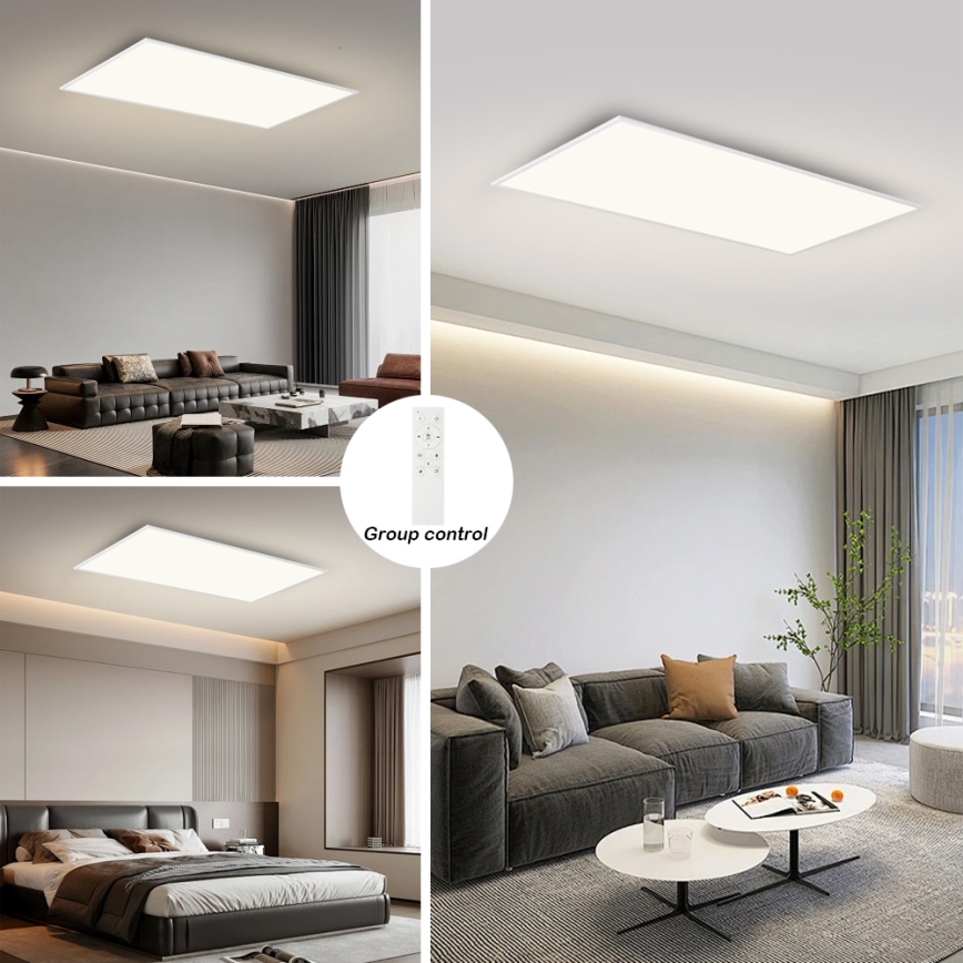 BRILAGI - Ściemnialna oprawa sufitowa SLIMFRAME LED/80W/230V 120x60 cm 3000-6000K biała + zdalne sterowanie (pilot w zestawie)