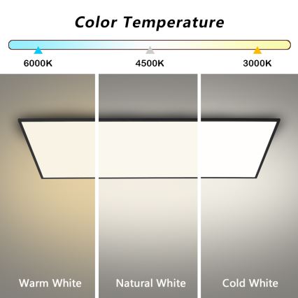 Brilagi - LED ściemnialna oprawa sufitowa SLIMFRAME LED/80W/230V 120x60 cm 3000-6000K czarna + pilot zdalnego sterowania