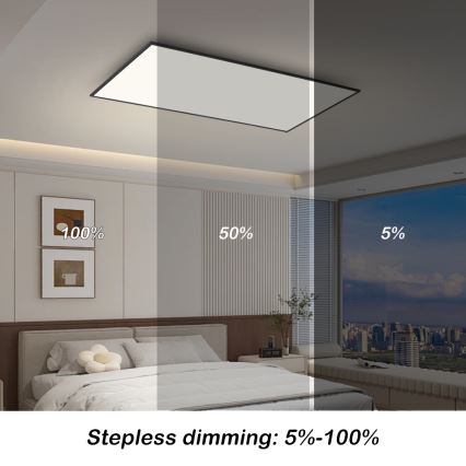 Brilagi - LED ściemnialna oprawa sufitowa SLIMFRAME LED/80W/230V 120x60 cm 3000-6000K czarna + pilot zdalnego sterowania