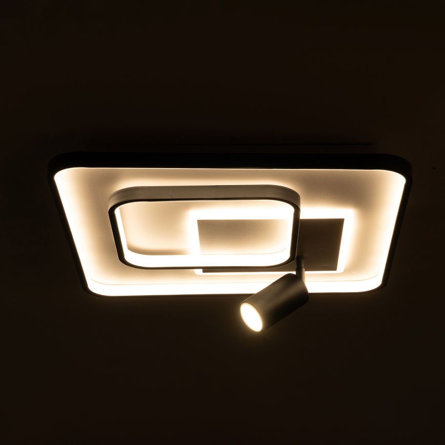 Brilagi - LED ściemnialna oprawa sufitowa UNITY LED/75W/230V + 1xGU10/3W 3000-6000K 50x50 cm biało-czarna + pilot zdalnego sterowania