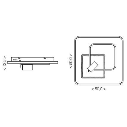 Brilagi - LED ściemnialna oprawa sufitowa UNITY LED/75W/230V + 1xGU10/3W 3000-6000K 50x50 cm biało-czarna + pilot zdalnego sterowania