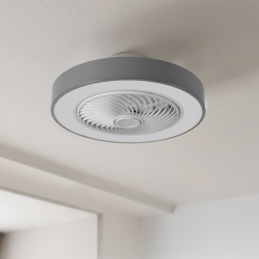 Brilagi - Lampa sufitowa LED ściemnialna z wentylatorem LED/38W/230V 3000-6500K 3000-6500K śr. 50 cm szara + pilot zdalnego sterowania