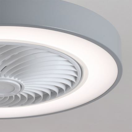 Brilagi - Lampa sufitowa LED ściemnialna z wentylatorem LED/38W/230V 3000-6500K 3000-6500K śr. 50 cm szara + pilot zdalnego sterowania