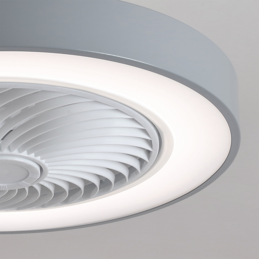 Brilagi - Lampa sufitowa LED ściemnialna z wentylatorem LED/38W/230V 3000-6500K 3000-6500K śr. 50 cm szara + pilot zdalnego sterowania