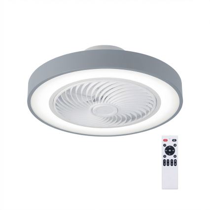 Brilagi - Lampa sufitowa LED ściemnialna z wentylatorem LED/38W/230V 3000-6500K 3000-6500K śr. 50 cm szara + pilot zdalnego sterowania