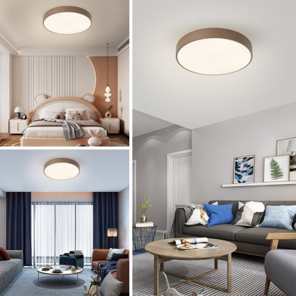 Brilagi - LED ściemnialna lampa sufitowa POOL LED/60W/230V 3000-6000K śr. 50 cm brązowa + pilot zdalnego sterowania