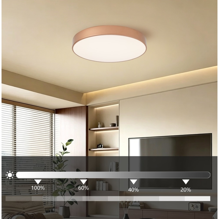 Brilagi - LED ściemnialna lampa sufitowa POOL LED/60W/230V 3000-6000K średnica 50 cm brązowa + pilot zdalnego sterowania
