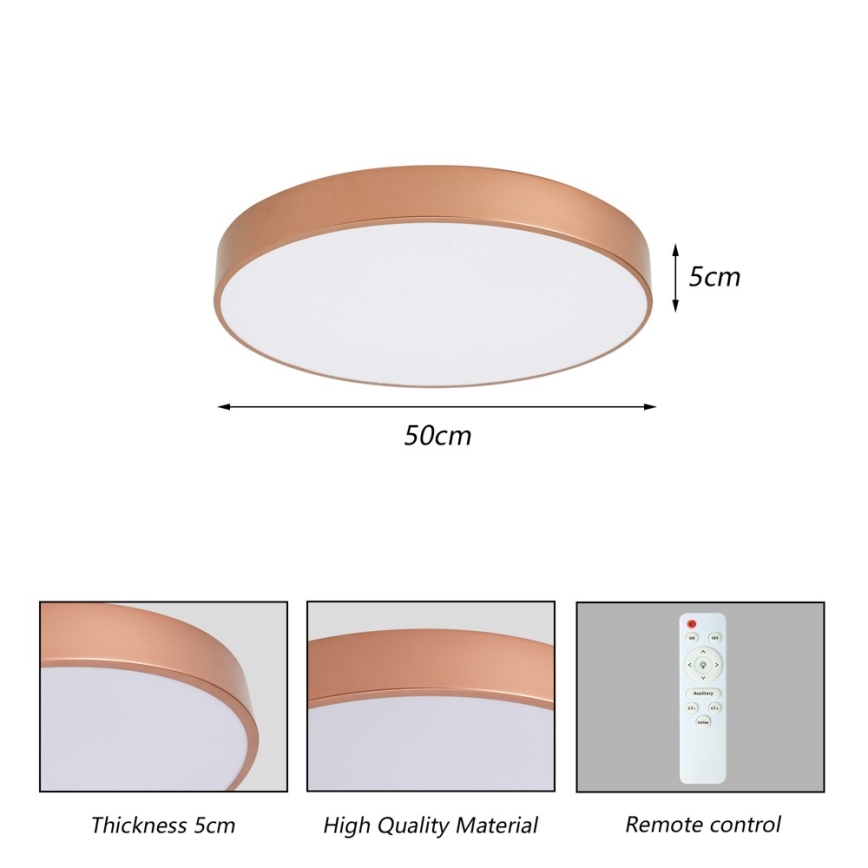 Brilagi - LED ściemnialna lampa sufitowa POOL LED/60W/230V 3000-6000K średnica 50 cm brązowa + pilot zdalnego sterowania