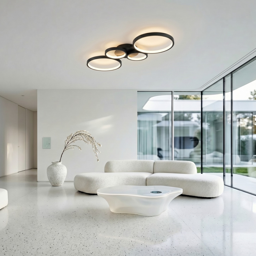 Brilagi - Lampa sufitowa LED RINGO z funkcją ściemniania LED/34W/230V 3000-6000K 28x78 cm czarna + zdalne sterowanie