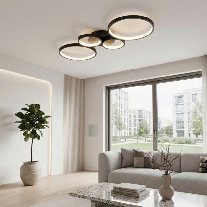 Brilagi - Lampa sufitowa LED RINGO z funkcją ściemniania LED/34W/230V 3000-6000K 28x78 cm czarna + zdalne sterowanie