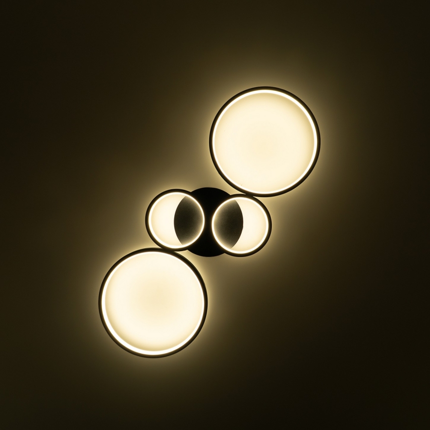 Brilagi - Lampa sufitowa LED RINGO z funkcją ściemniania LED/34W/230V 3000-6000K 28x78 cm czarna + zdalne sterowanie