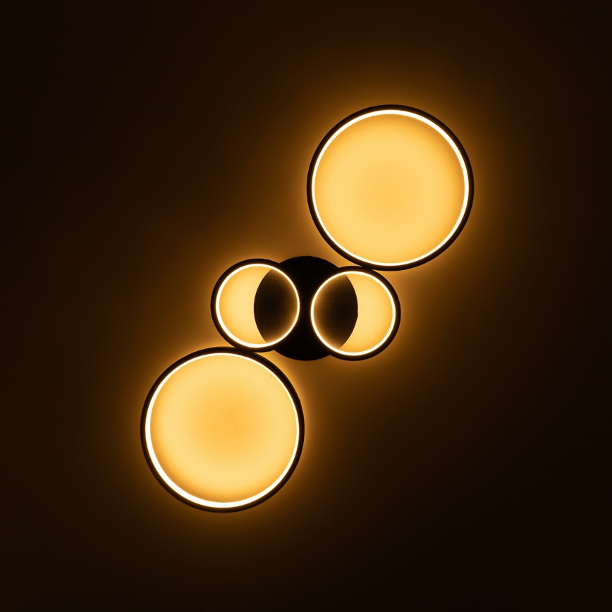 Brilagi - Lampa sufitowa LED RINGO z funkcją ściemniania LED/34W/230V 3000-6000K 28x78 cm czarna + zdalne sterowanie