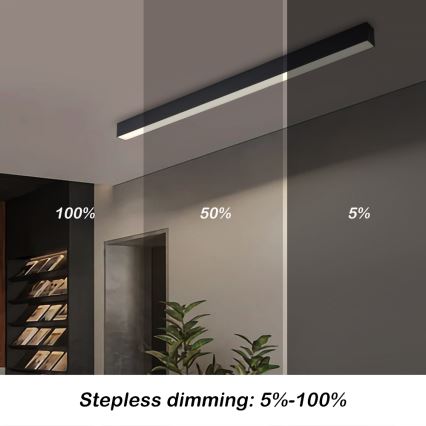 Brilagi - ściemnialna oprawa sufitowa LED SLEEKLINE SMART LED/40W/230V 3000-6000K Wi-Fi Tuya czarna + pilot zdalnego sterowania