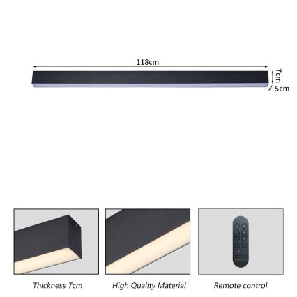 Brilagi - ściemnialna oprawa sufitowa LED SLEEKLINE SMART LED/40W/230V 3000-6000K Wi-Fi Tuya czarna + pilot zdalnego sterowania