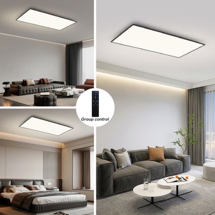Brilagi - LED ściemnialna oprawa sufitowa SLIMFRAME LED/80W/230V 120x60 cm 3000-6000K czarna + pilot zdalnego sterowania