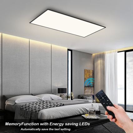 Brilagi - LED ściemnialna oprawa sufitowa SLIMFRAME LED/80W/230V 120x60 cm 3000-6000K czarna + pilot zdalnego sterowania