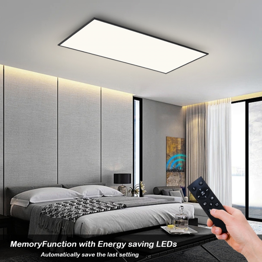 Brilagi - LED ściemnialna oprawa sufitowa SLIMFRAME LED/80W/230V 120x60 cm 3000-6000K czarna + pilot zdalnego sterowania