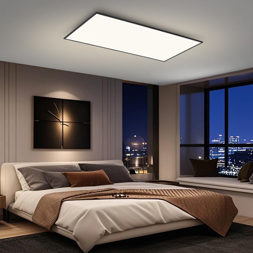 Brilagi - LED ściemnialna oprawa sufitowa SLIMFRAME LED/80W/230V 120x60 cm 3000-6000K czarna + pilot zdalnego sterowania