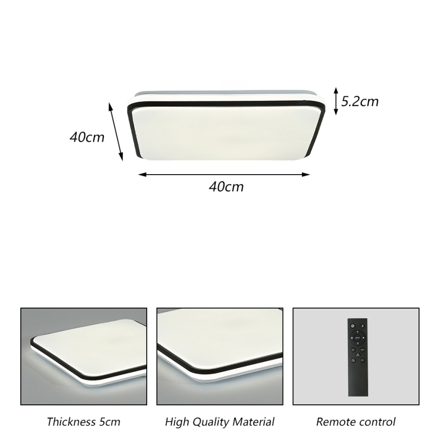 Brilagi - LED ściemnialna oprawa sufitowa SMART LED/24W/230V 43x43 cm 3000-6000K Wi-Fi Tuya Beacon + pilot zdalnego sterowania