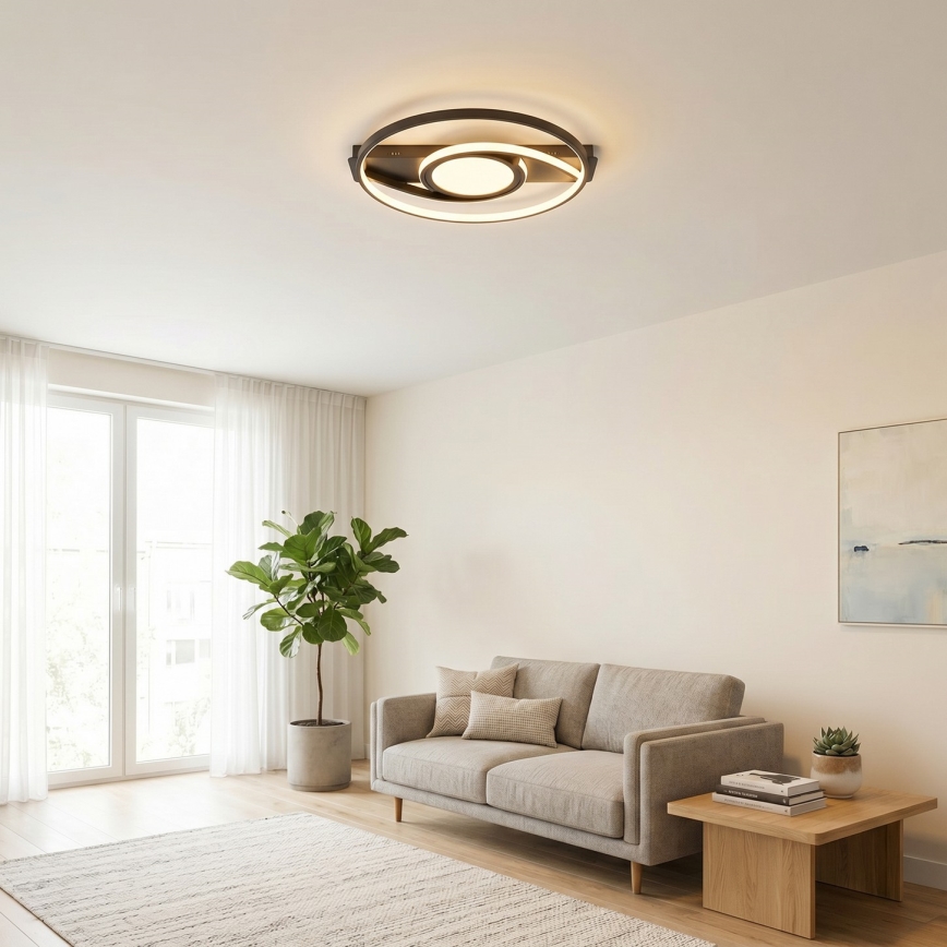 Brilagi - LED Ściemnialna lampa sufitowa TWIRL LED/38W/230V 3000-6000K czarna + pilot zdalnego sterowania