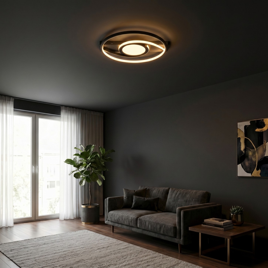 Brilagi - LED Ściemnialna lampa sufitowa TWIRL LED/38W/230V 3000-6000K czarna + pilot zdalnego sterowania