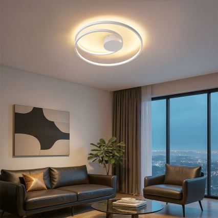 Brilagi - Ściemnialna lampa sufitowa LED TWISTER 48W/230V 3000-6000K Ø 50 cm biała + pilot zdalnego sterowania