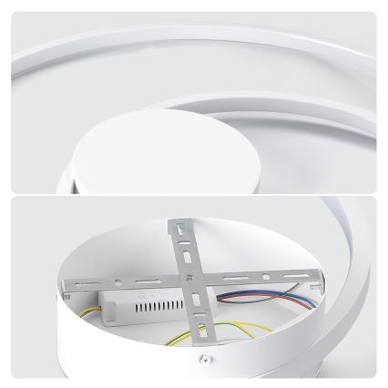 Brilagi - Ściemnialna lampa sufitowa LED TWISTER 48W/230V 3000-6000K Ø 50 cm biała + pilot zdalnego sterowania